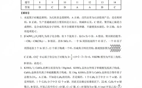 贵州省贵阳第一中学2025届高考适应性月考卷（八）化学答案_2025年5月_250529贵州省贵阳第一中学2025届高考适应性月考卷（八）（全科）