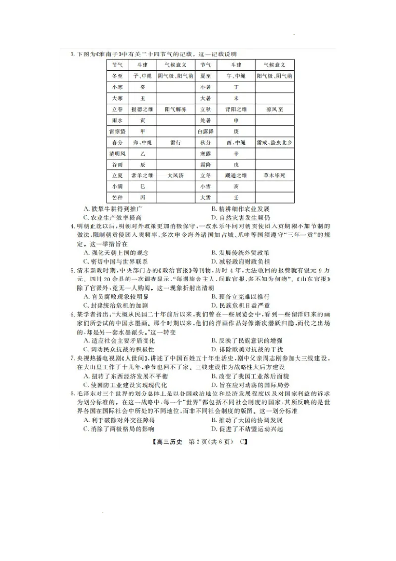 山东省金科大联考2024届高三上学期9月质量检测历史(1)_2023年9月_029月合集_2024届山东省金科大联考高三上学期9月质量检测