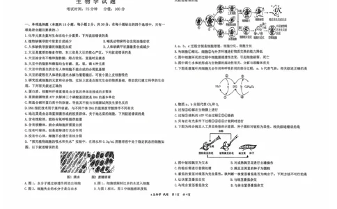 黑龙江省牡丹江市第一高级中学2026届高三上学期9月月考+生物_2025年9月_250928黑龙江省牡丹江市第一高级中学2026届高三上学期9月月考（全科）