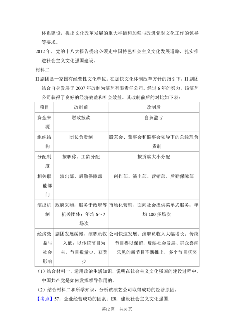 2013年高考政治试卷（新课标Ⅰ）（解析卷）_政治历年高考真题_新&middot;PDF版2008-2025&middot;高考政治真题_政治（按省份分类）2008-2025_2008-2025&middot;（河南）政治高考真题