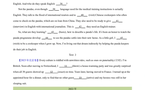 专题24语法填空记叙文（学生卷）--学易金卷：十年（2014-2023）高考真题英语分项汇编（全国通用）_近10年高考真题汇编（必刷）_十年（2014-2024）高考英语真题分类汇编（全国通用）