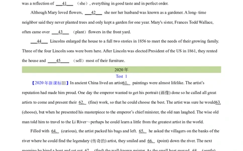 专题24语法填空记叙文（学生卷）--学易金卷：十年（2014-2023）高考真题英语分项汇编（全国通用）_近10年高考真题汇编（必刷）_十年（2014-2024）高考英语真题分类汇编（全国通用）