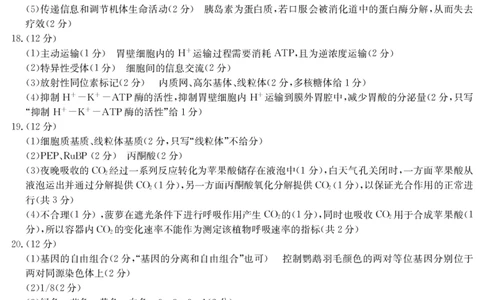 3024C生物DA_2023年7月_01每日更新_26号_2023届广东纵千文化高三9月联考_答案