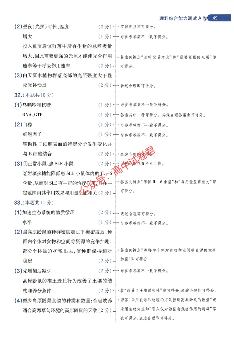 天星教育2024年高考临考预测押题密卷全国版理科卷阅卷人750分考场评分标准_1_2024高考押题卷_12024天星全系列_@@@天星临考押题密卷汇总重复