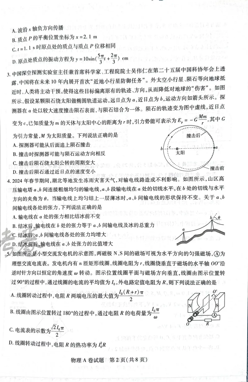 天星物理A卷_2024高考押题卷_12024天星全系列_@@@天星临考押题密卷汇总重复_2024年tx高考临考押题密卷湖南专版_物理