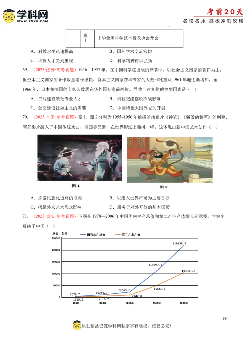 历史（四）-2024年高考考前20天终极冲刺攻略_2024高考押题卷_62024学科网全系列_21学科网高考考前终极攻略_历史-2024年高考考前20天终极冲刺攻略