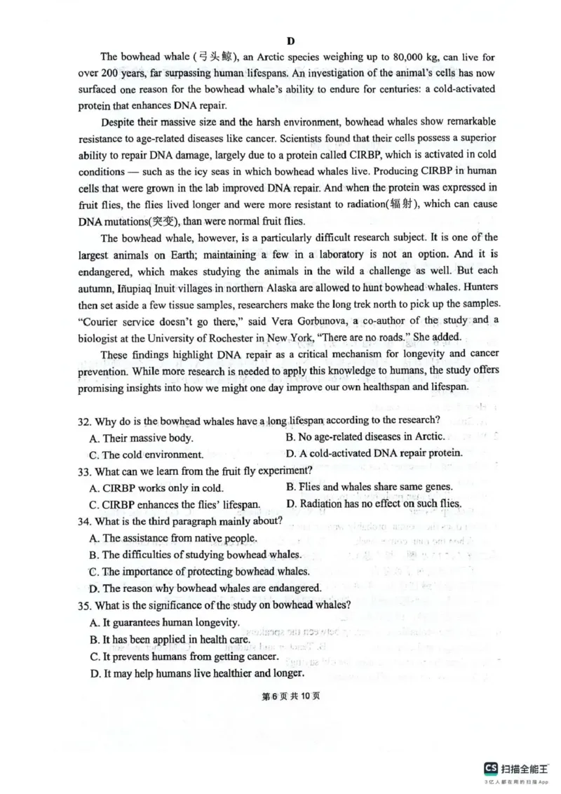 绵阳南山中学高2023级高三第五次教学质量检测英语(1)_2026年1月_260111四川省绵阳南山中学高2023级高三第五次教学质量检测（全科）