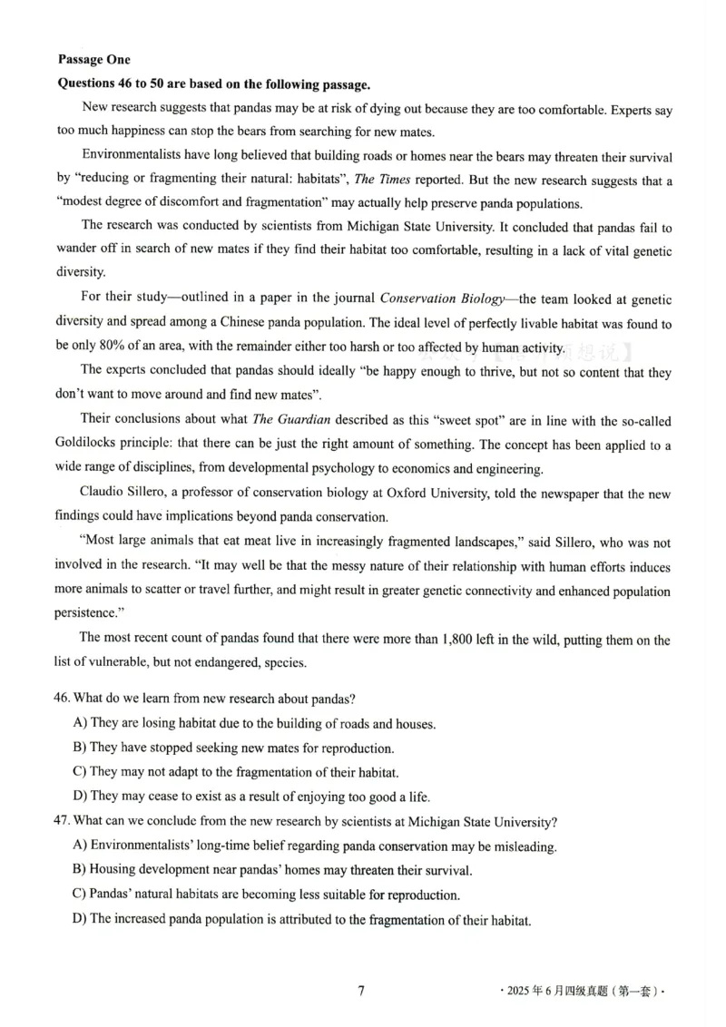 2025.06四级真题第1套_英语四六级整合_英语四六级真题版本二此版为主此文件夹会持续更新_四级真题_1.四级真题+答案解析+听力音频(1989-2025)_32025年6月（真题＋答案）_541