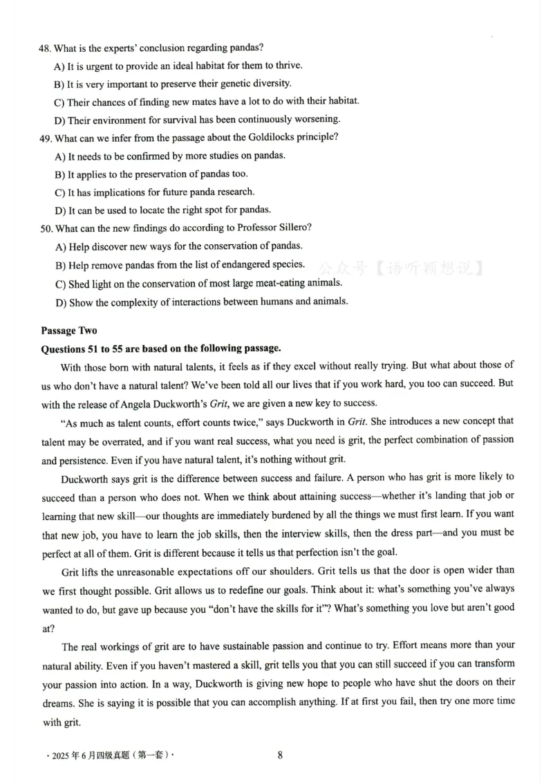 2025.06四级真题第1套_英语四六级整合_英语四六级真题版本二此版为主此文件夹会持续更新_四级真题_1.四级真题+答案解析+听力音频(1989-2025)_32025年6月（真题＋答案）_541