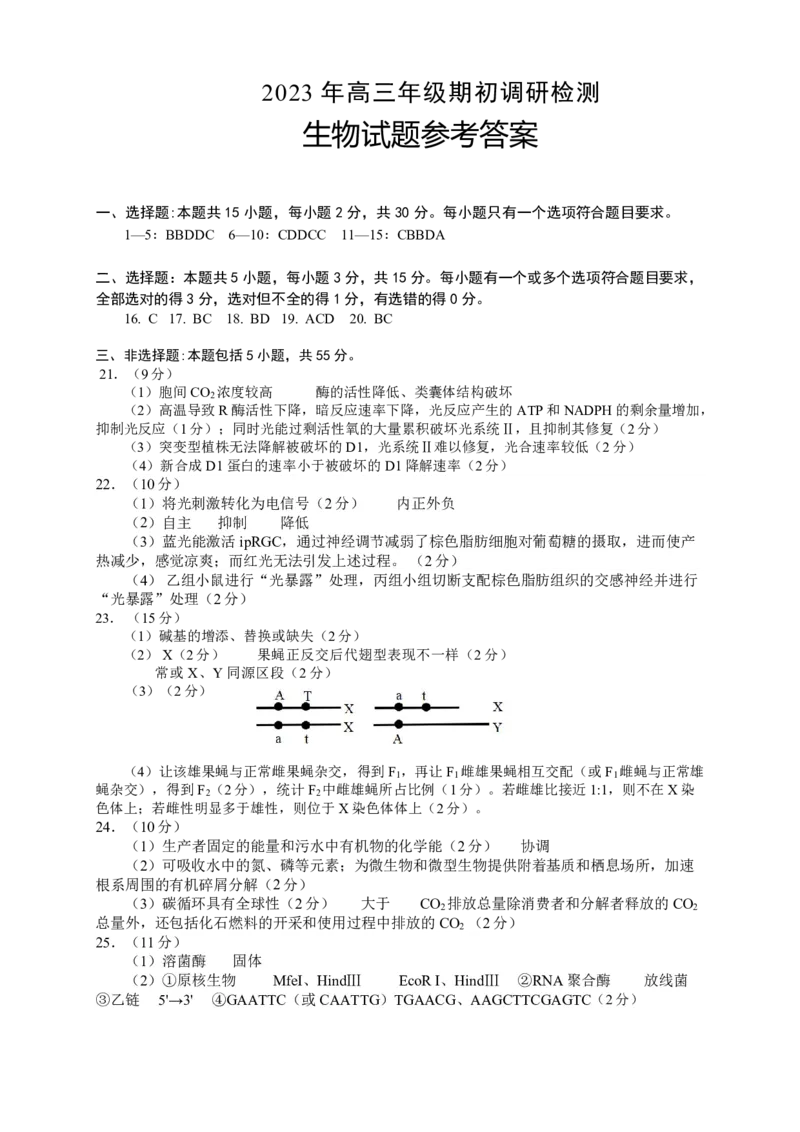 山东省青岛市2024届高三上学期期初调研生物答案(1)_2023年9月_029月合集_2024届山东省青岛市高三上学期期初调研