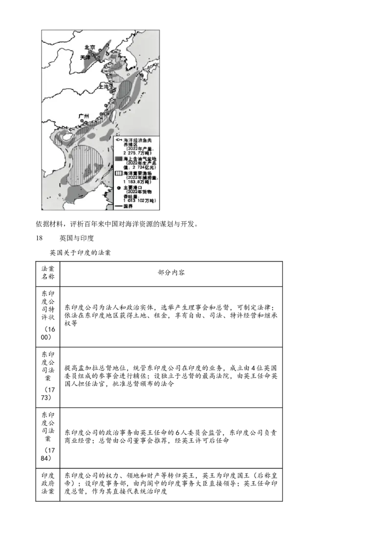 2024年北京高考历史真题（原卷版）_高考真题全网收集_历史_2024年新高考北京卷历史高考真题解析（参考版）