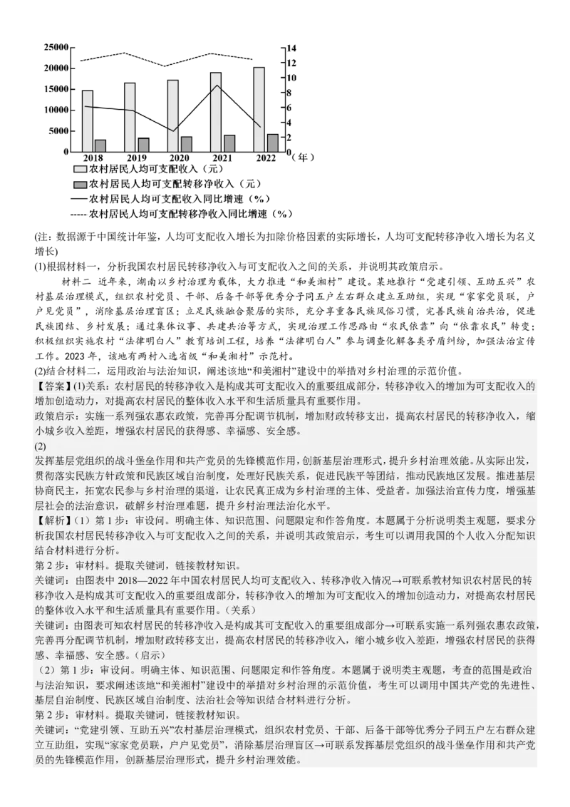 湖南政治-答案-p_近10年高考真题汇编（必刷）_2024年高考真题_高考真题（截止6.29）_其他地方卷（目前搜集不完整）_湖南卷（物、化、政、地）