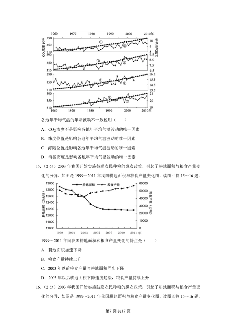 2013年高考地理试卷（江苏）（空白卷）_地理历年高考真题_新&middot;PDF版2008-2025&middot;高考地理真题_地理（按年份分类）2008-2025_2013&middot;地理高考真题