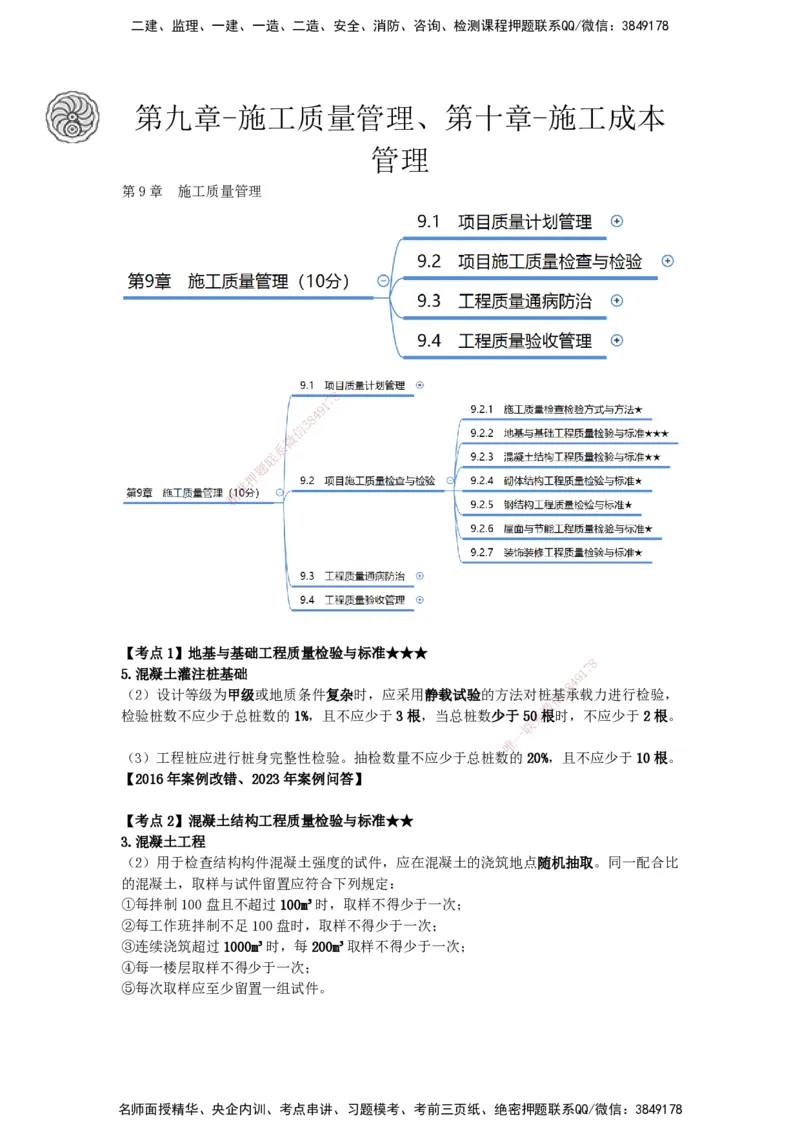 21-龚孝炜-第九章-施工质量管理、第十章-施工成本管理_2026年一级建造师_2026年一建建筑_2025年一建建筑SVIP_04-冲刺串讲✿考点强化✿小灶集训_43-建筑《考点特训班》龚孝炜CSW