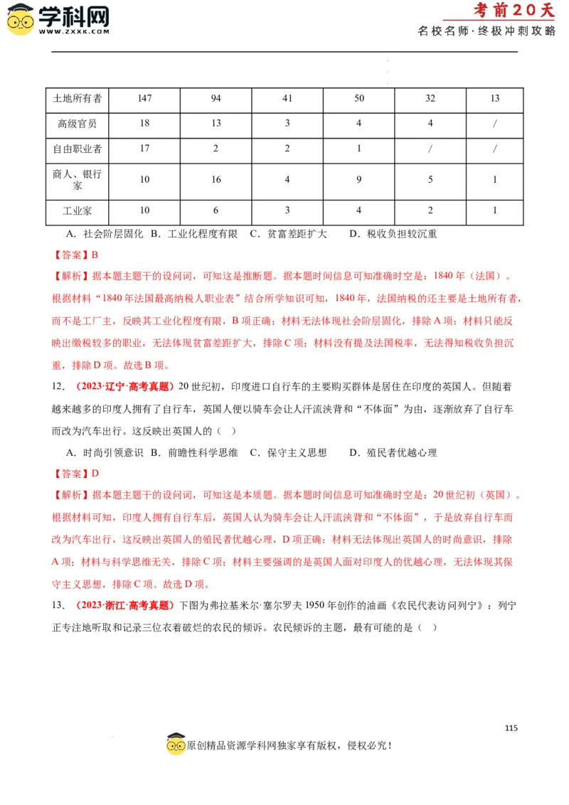 历史（二）（解析版）_2024高考押题卷_62024学科网全系列_21学科网高考考前终极攻略_历史-2024年高考考前20天终极冲刺攻略_历史（二）-2024年高考考前20天终极冲刺攻略