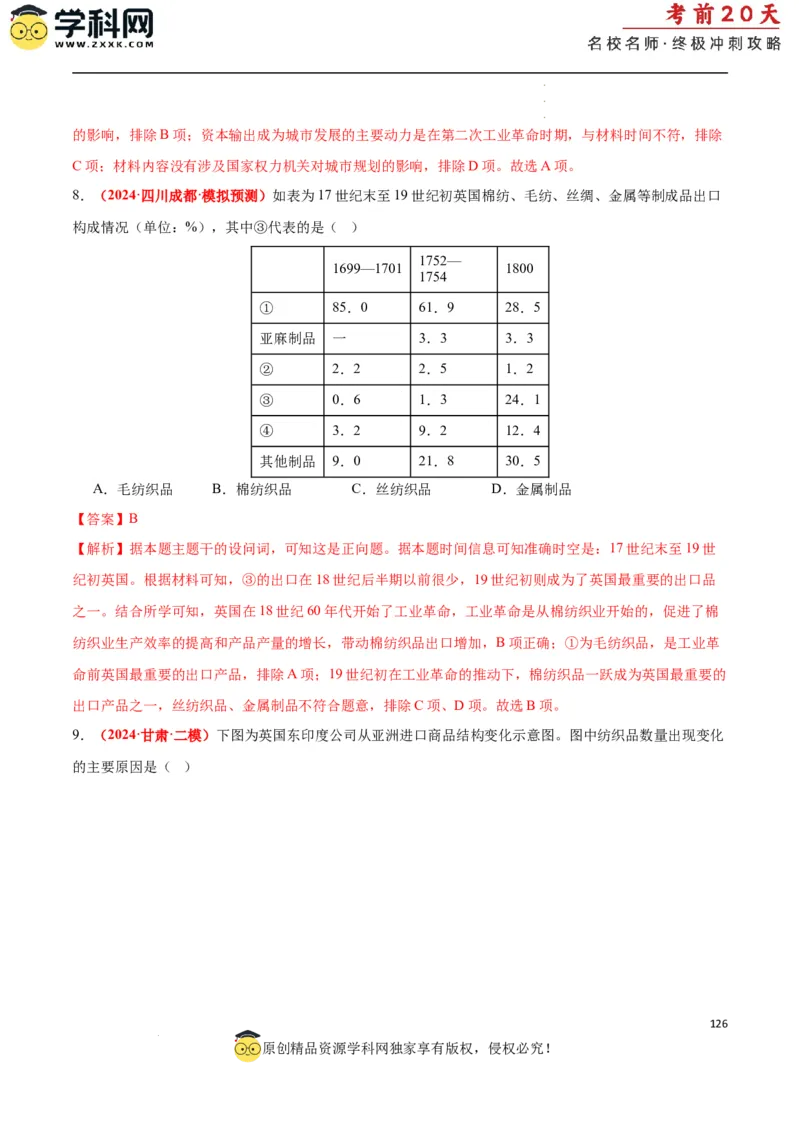 历史（二）（解析版）_2024高考押题卷_62024学科网全系列_21学科网高考考前终极攻略_历史-2024年高考考前20天终极冲刺攻略_历史（二）-2024年高考考前20天终极冲刺攻略