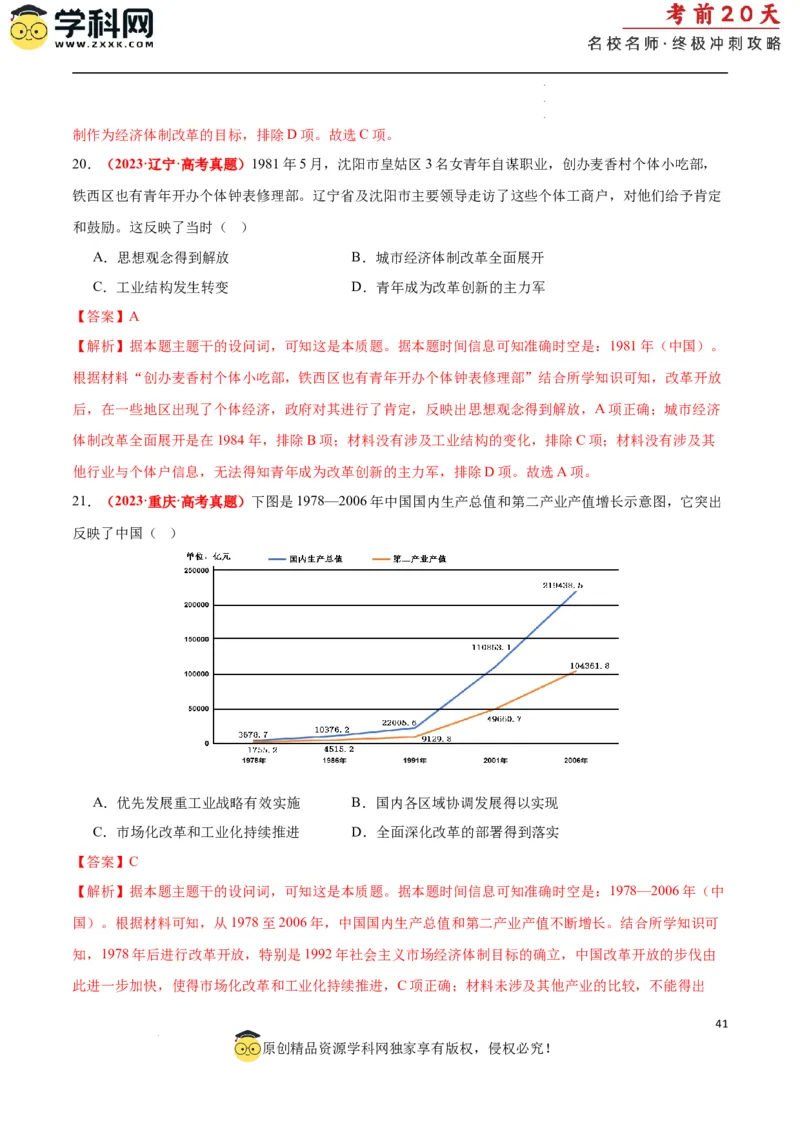 历史（二）（解析版）_2024高考押题卷_62024学科网全系列_21学科网高考考前终极攻略_历史-2024年高考考前20天终极冲刺攻略_历史（二）-2024年高考考前20天终极冲刺攻略