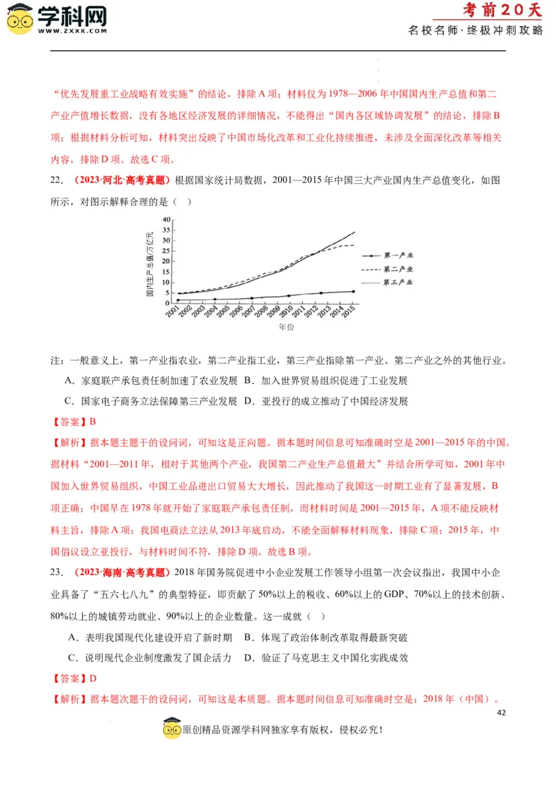 历史（二）（解析版）_2024高考押题卷_62024学科网全系列_21学科网高考考前终极攻略_历史-2024年高考考前20天终极冲刺攻略_历史（二）-2024年高考考前20天终极冲刺攻略
