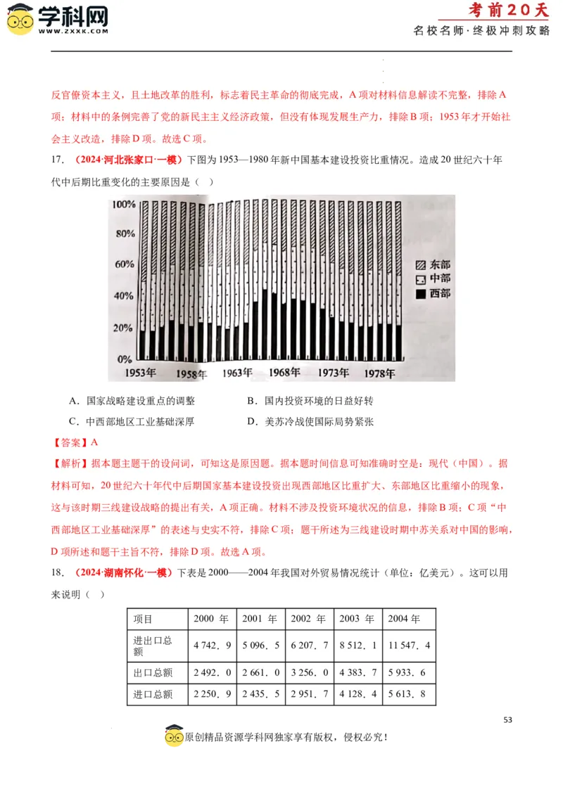 历史（二）（解析版）_2024高考押题卷_62024学科网全系列_21学科网高考考前终极攻略_历史-2024年高考考前20天终极冲刺攻略_历史（二）-2024年高考考前20天终极冲刺攻略