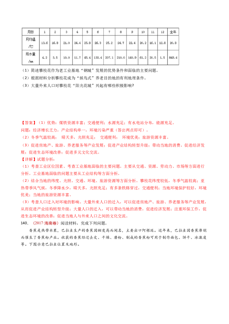 专题11区域产业活动-十年（2014-2023）高考地理真题分项汇编（解析卷）_近10年高考真题汇编（必刷）_十年（2014-2024）高考地理真题分项汇编（全国通用）