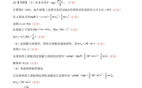 物理-2024届新高三开学摸底考试卷（辽宁专用）（答案及评分标准）_2024届新高三开学摸底考试卷_物理-2024届新高三开学摸底考试卷_物理-2024届新高三开学摸底考试卷（辽宁专用）