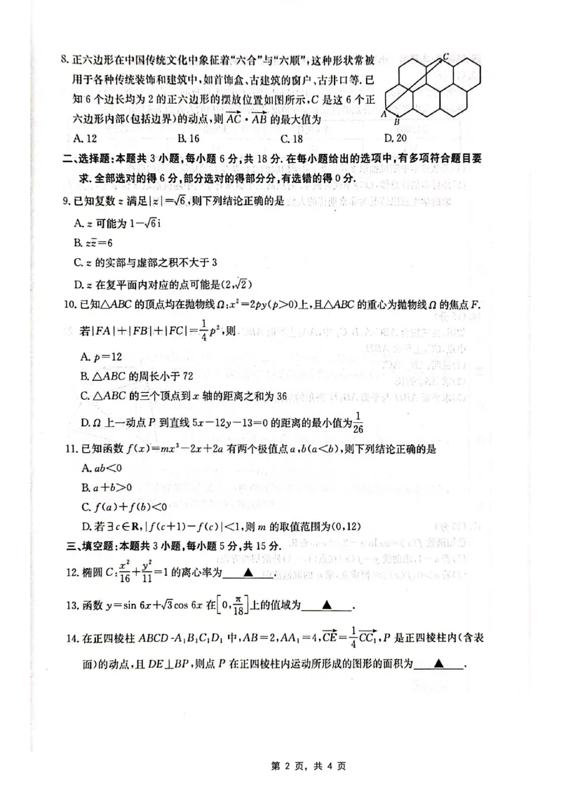 重庆金太阳2025届高三5月联考数学_2025年5月_250510重庆金太阳2025届高三5月联考（全科）