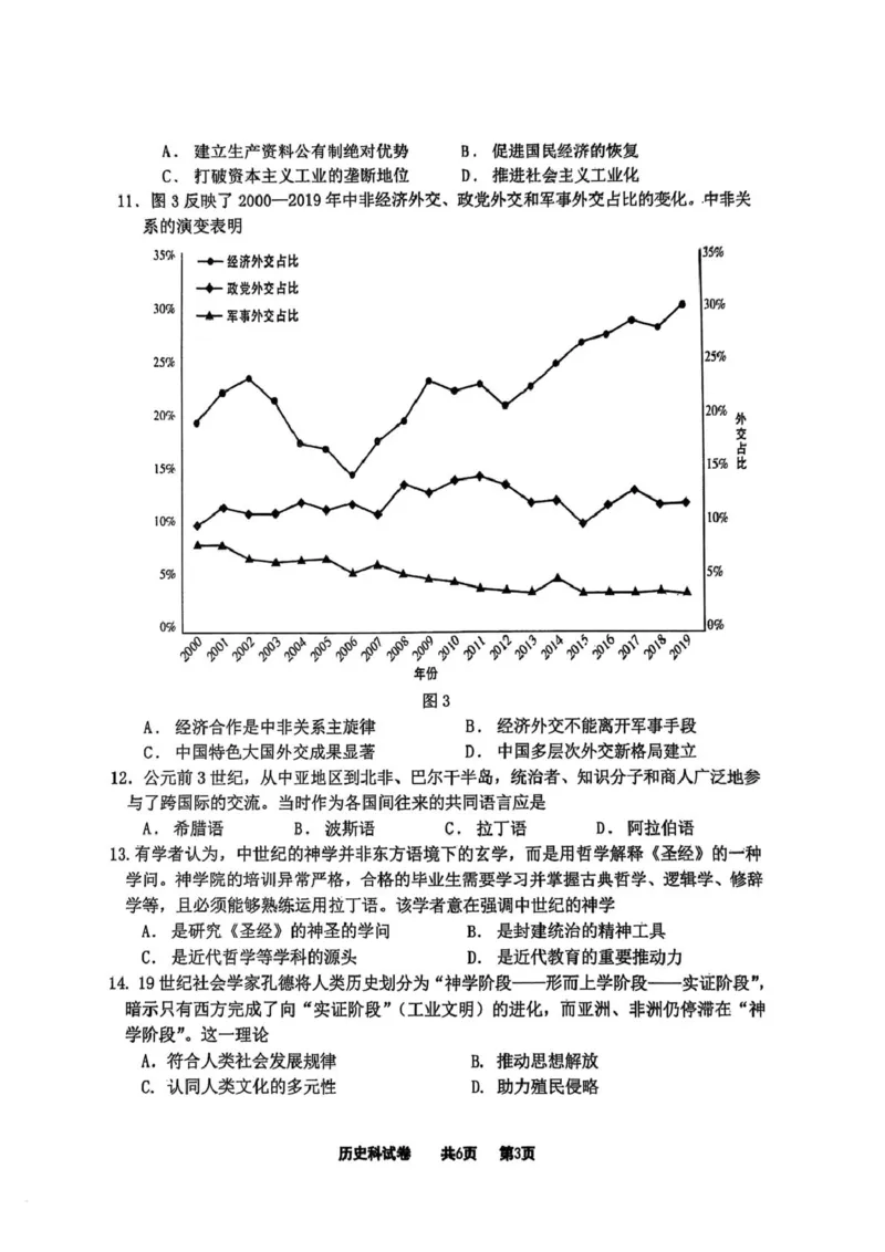 辽宁省实验中学2025届高三下学期第四次模拟考试历史试卷（含答案）_2025年5月_250521辽宁省实验中学2025届高三下学期第四次模拟考试（全科）