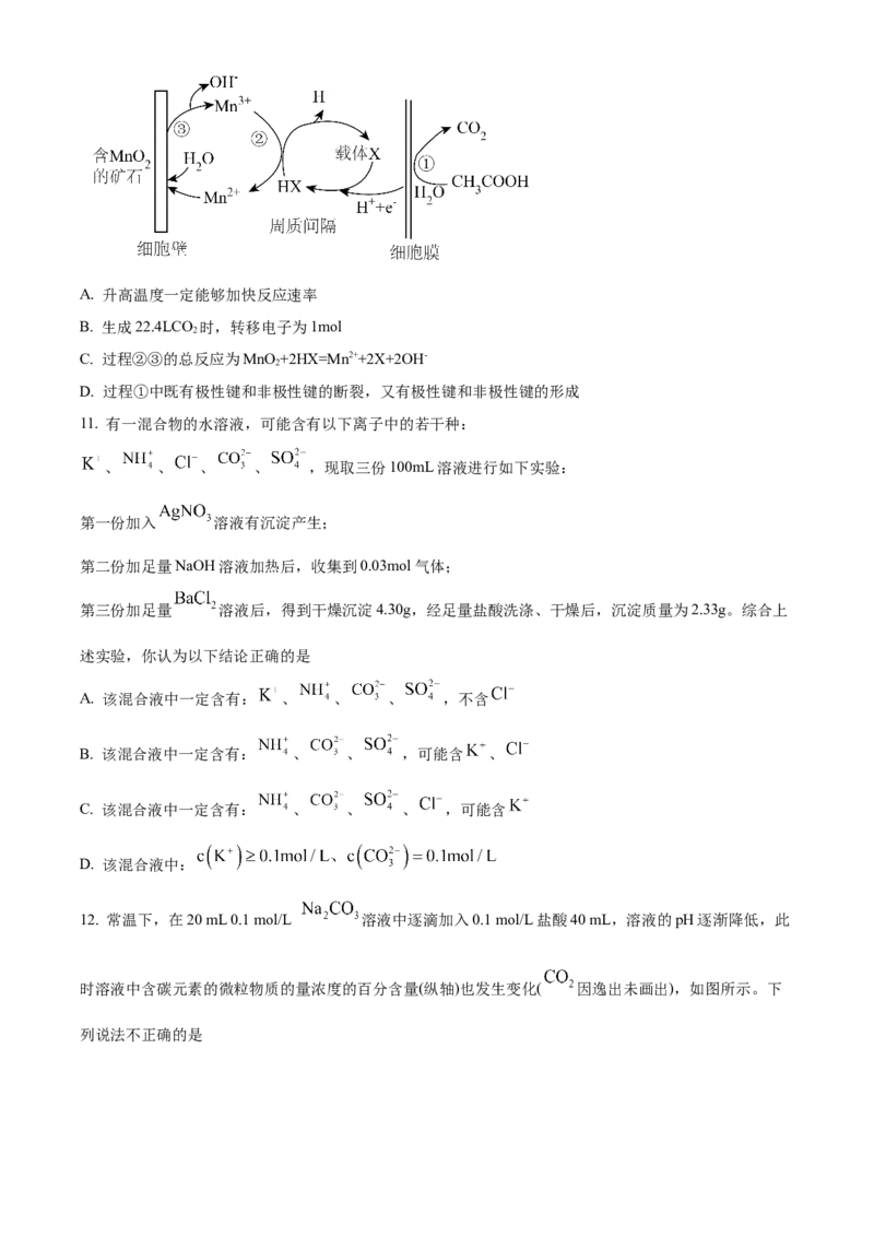安徽省六安第一中学2023-2024学年高三上学期第二次月考化学(1)_2023年10月_0210月合集_2024届安徽省六安第一中学高三上学期第二次月考