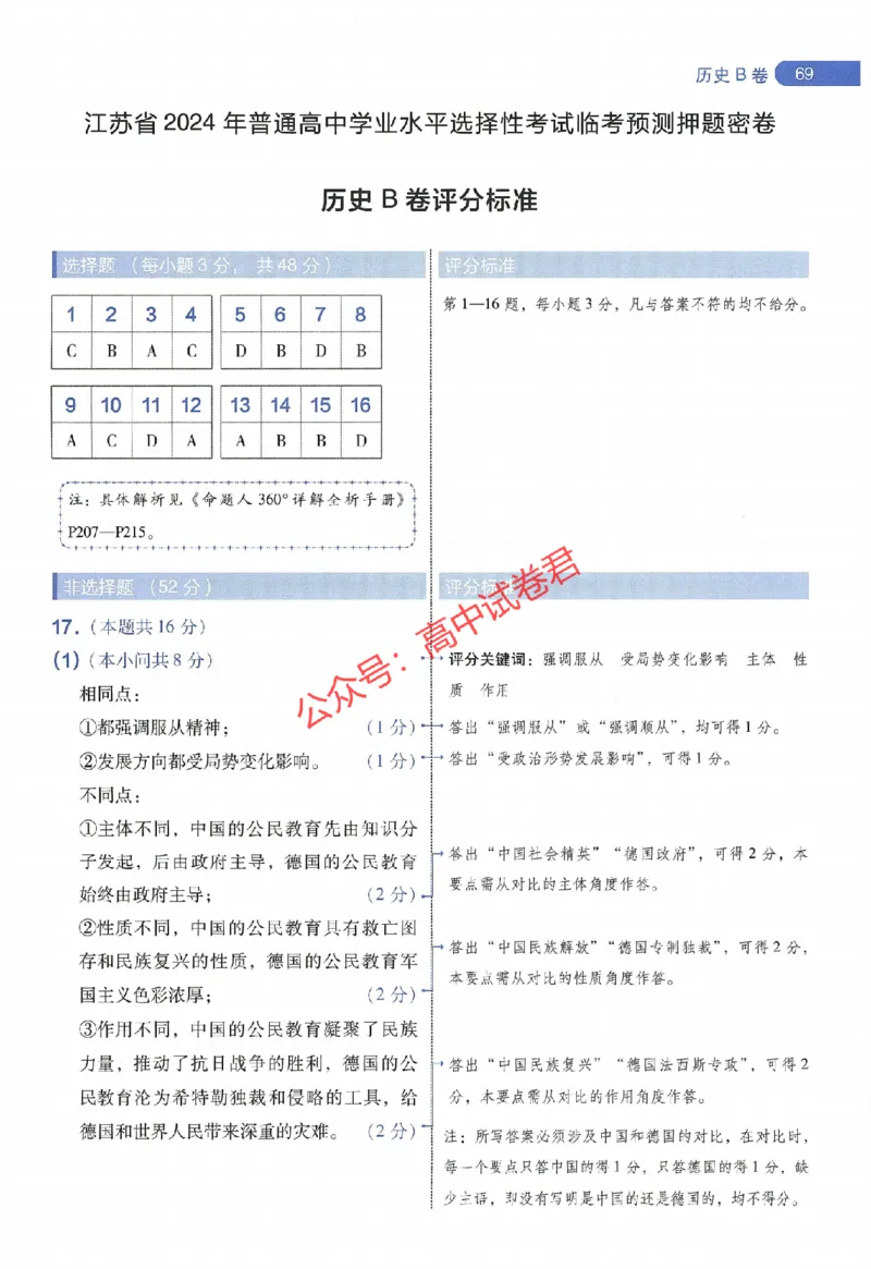 天星教育2024年高考临考预测押题密卷江苏专版阅卷人750分考场评分标准_1_2024高考押题卷_12024天星全系列_@@@天星临考押题密卷汇总重复_2024年tx高考临考押题密卷江苏专版