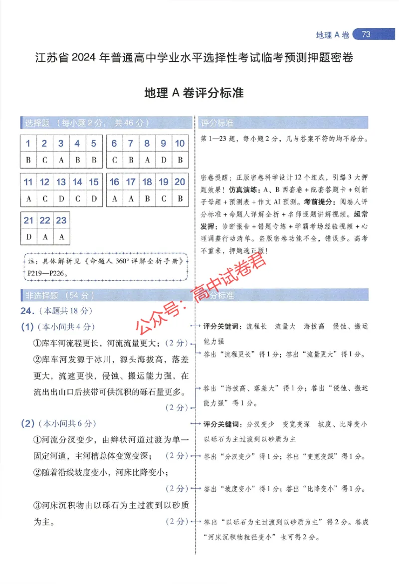 天星教育2024年高考临考预测押题密卷江苏专版阅卷人750分考场评分标准_1_2024高考押题卷_12024天星全系列_@@@天星临考押题密卷汇总重复_2024年tx高考临考押题密卷江苏专版