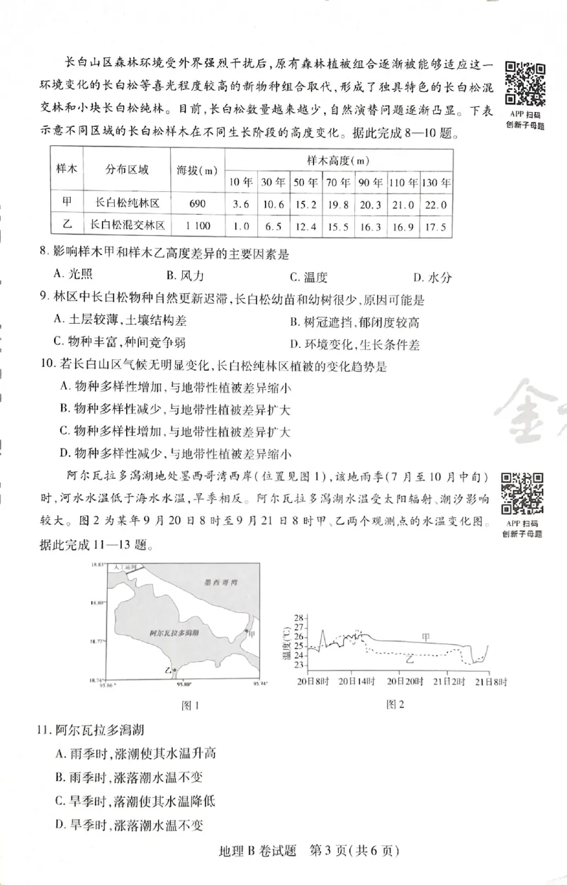 天星地理B_2024高考押题卷_12024天星全系列_@@@天星临考押题密卷汇总重复_2024年tx高考临考押题密卷湖南专版_地理