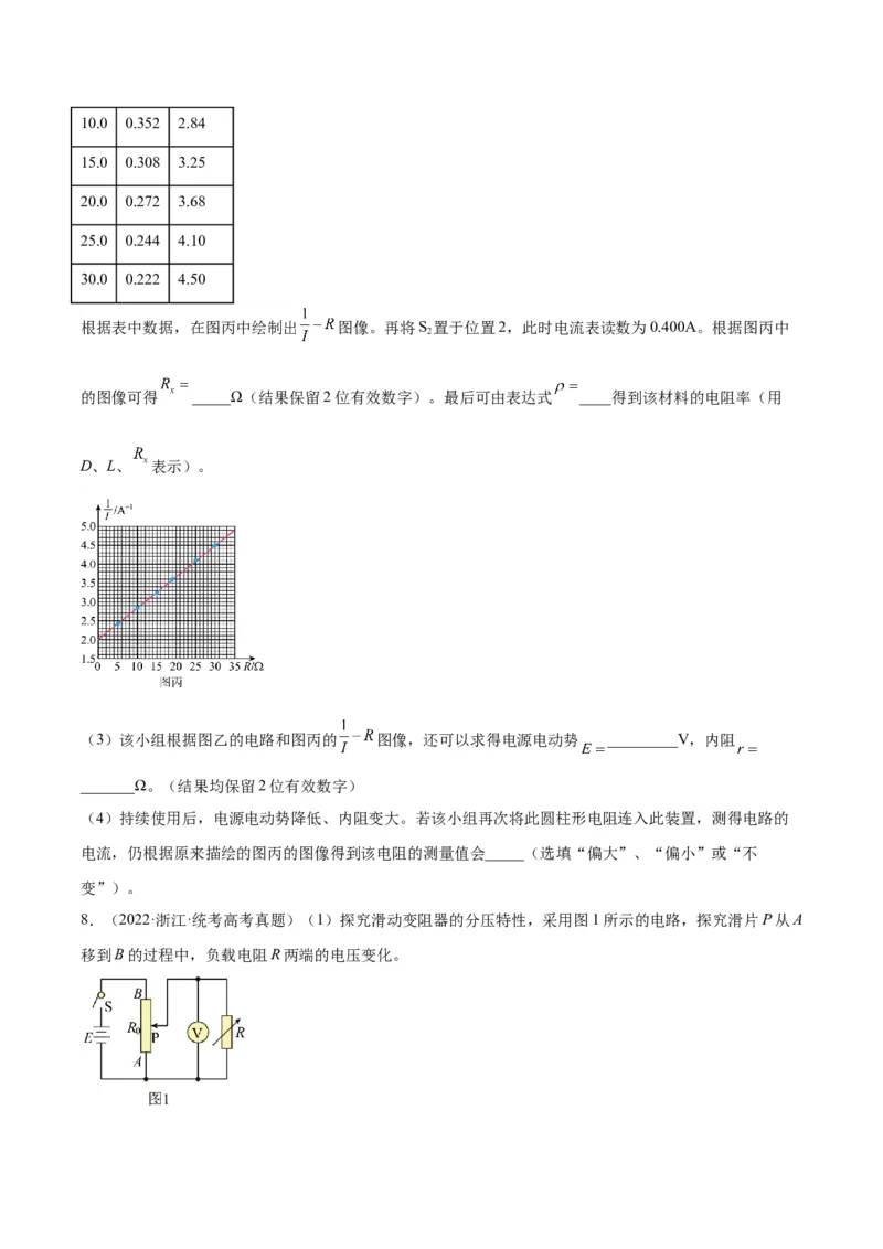 专题78实验九：测量电阻丝电阻率（原卷卷）-十年（2014-2023）高考物理真题分项汇编（全国通用）_近10年高考真题汇编（必刷）_十年（2014-2024）高考物理真题分项汇编（全国通用）