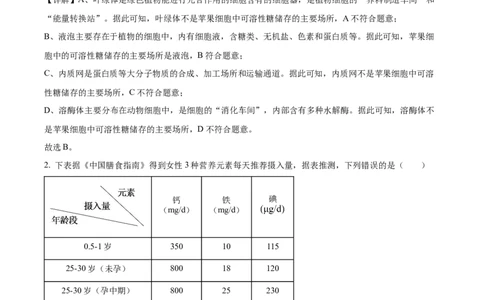 精品解析：2024年重庆新课标高考生物试卷（解析版）_高考真题全网收集_生物学_2024年新高考重庆卷生物高考真题解析（参考版）