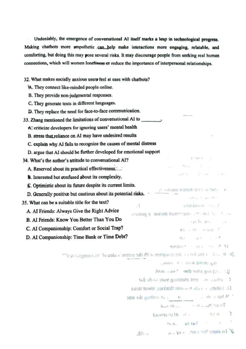 英语试卷-山东省青岛市2026年高三年级三上学期部分学生1月调研检测(1.9-1.10)(1)_2026年1月_260115山东省青岛市2025-2026学年高三上学期部分学生1月调研检测