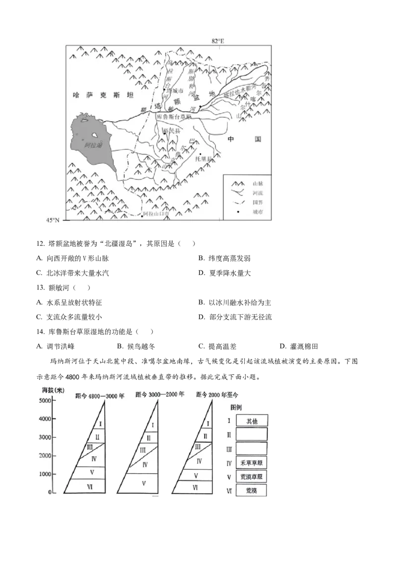 河北省2025届高三上学期新高考单科模拟综合卷（二）地理试卷+答案_11月_241101河北省2025届高三上学期新高考单科模拟综合卷（二）