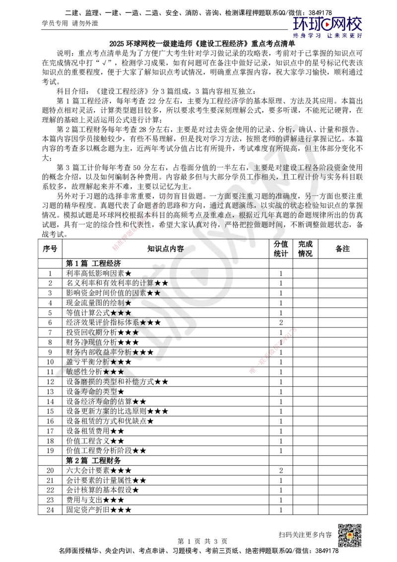 HQ-经济-重点考点清单_2026年一级建造师_2026年一建经济_2025年一建经济SVIP_01-精华文档✿电子教材✿历年真题_76-经济《速记手册+知识点+考点清单+闪记宝典+总结资料》HQ