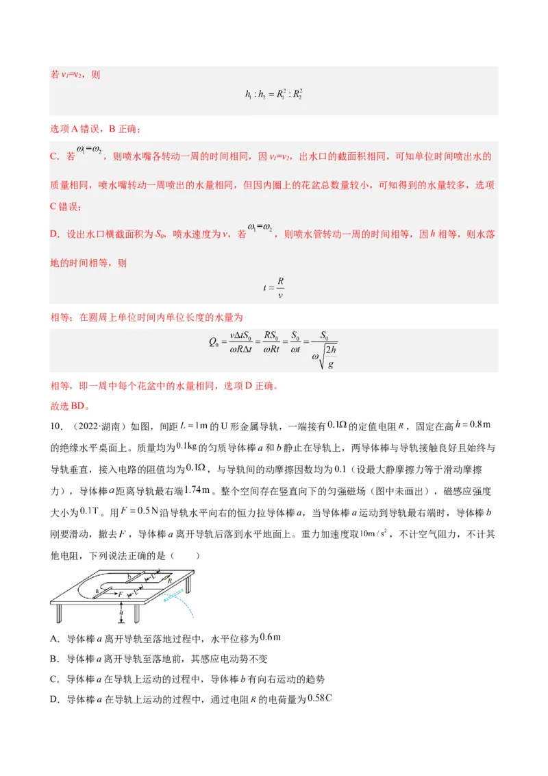 专题12抛体运动（一）（解析卷）-十年（2014-2023）高考物理真题分项汇编（全国通用）_近10年高考真题汇编（必刷）_十年（2014-2024）高考物理真题分项汇编（全国通用）