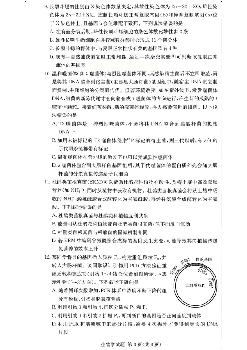 湖南佩佩教育战略合作学校2026届高三1月第二次联考生物(1)_2026年1月_260107湖南佩佩教育战略合作学校2026届高三1月第二次联考（全科）