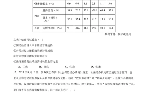备战2024年高考政治模拟卷01（浙江专用）（原卷版）_2024高考押题卷_92024赢在高考全系列_（通用版）2024《赢在高考&middot;黄金预测卷》（九科全）各八套