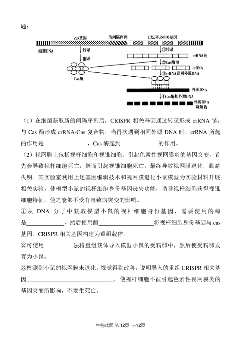 山东省菏泽市定陶区明德学校（山大附中实验学校）2022-2023学年高三上学期开学考试生物试题(1)_2023年8月_028月合集