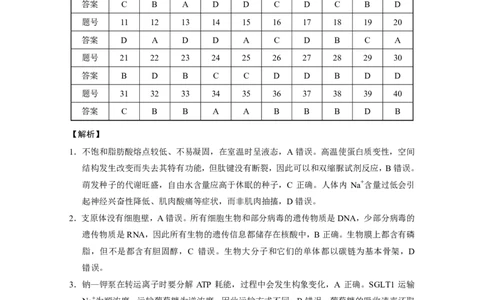 2024届云南三校高考备考实用性联考卷（一）生物答案(1)_2023年7月_027月合集_高三试卷2024届云南省高三高考备考实用性联考卷（一）