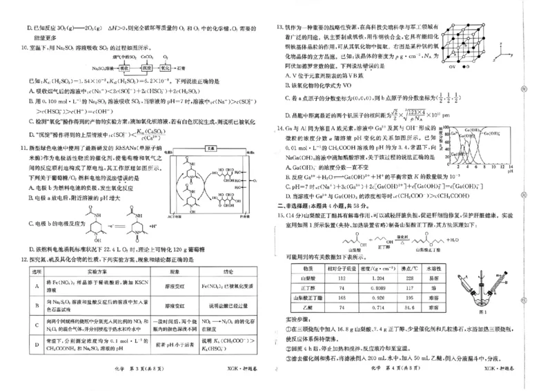 押题卷_化学_2024高考押题卷_52024金太阳全系列_（新高考版）jty临考预测押题密卷_金太阳卷霸临考押题卷