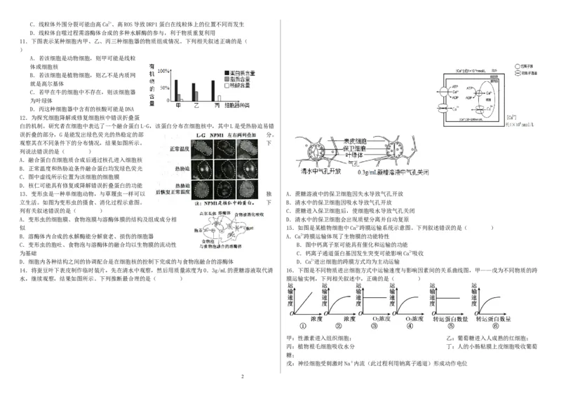 哈尔滨师范大学附属中学高三开学考试生物试题_2023年8月_01每日更新_26号_2024届黑龙江省哈尔滨师范大学附属中学高三上学期开学考试