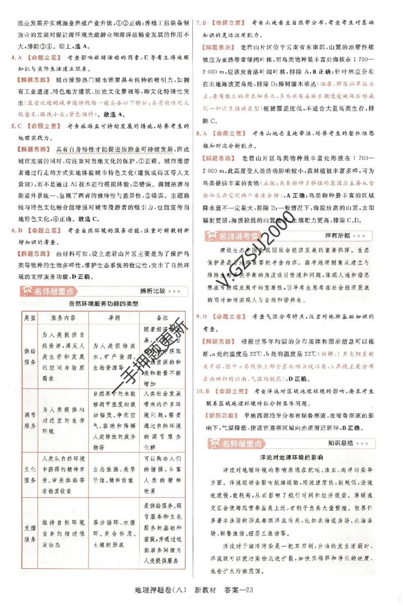 天星教育2024新教材高考最后一卷地理延边教育出版社六维解析册_2024高考押题卷_12024天星全系列_tx《金k卷&middot;最后一卷》（9科全）_新高考新教材