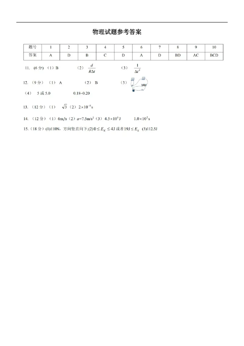 重庆市育才中学等三校2025-2026学年高三上学期10月诊断性月考物理试卷_2025年10月_251010重庆育才中学、鲁能巴蜀中学、万州高级中学高2026届高三10月联合考试