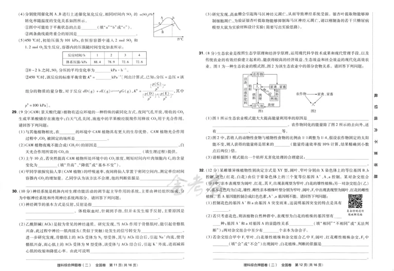 天星教育2024全国卷高考最后一卷延边教育出版社理综试题_2024高考押题卷_12024天星全系列_tx《金k卷&middot;最后一卷》（9科全）_全国卷