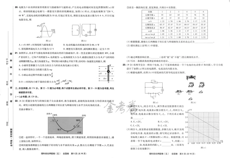 天星教育2024全国卷高考最后一卷延边教育出版社理综试题_2024高考押题卷_12024天星全系列_tx《金k卷&middot;最后一卷》（9科全）_全国卷