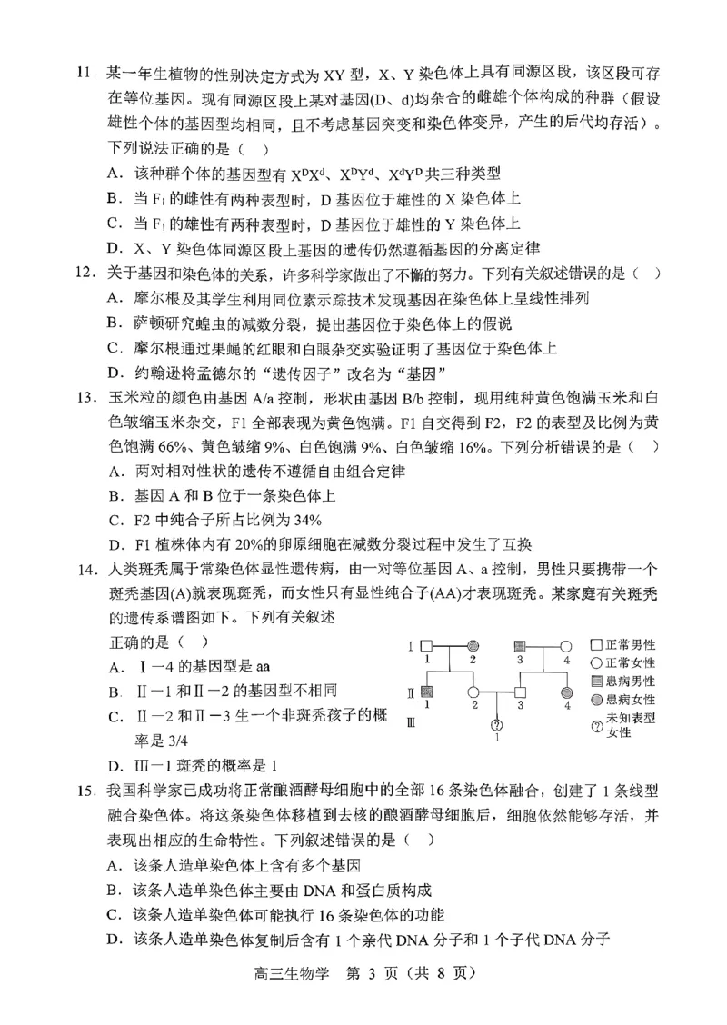 辽宁省重点高中沈阳市郊联体2026届高三年级10月月考+生物试题（含答案）_2025年10月_12026年试卷教辅资源等多个文件