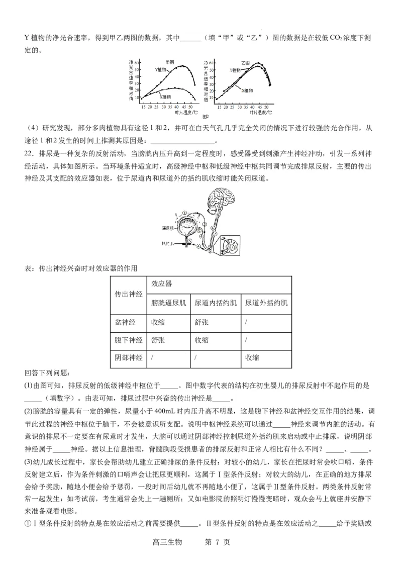 东北育才学校科学高中部2023-2024学年度高考适应性测试（一）生物试题_2023年7月_01每日更新_30号_2024届辽宁省沈阳市东北育才学校科学高中部高三高考适应性测试（一）