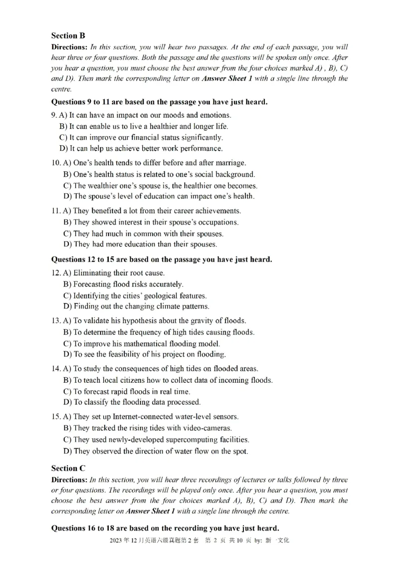 2023.12六级真题第2套可复制可检索，打印首选_英语四六级整合_英语四六级真题版本二此版为主此文件夹会持续更新_六级真题_1.六级真题+答案解析+听力音频_2023年12月CET6